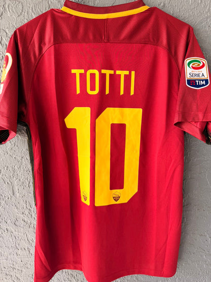 Roma Totti #10 2016/17 Farewell Tribute Home Red Soccer Jersey Men size