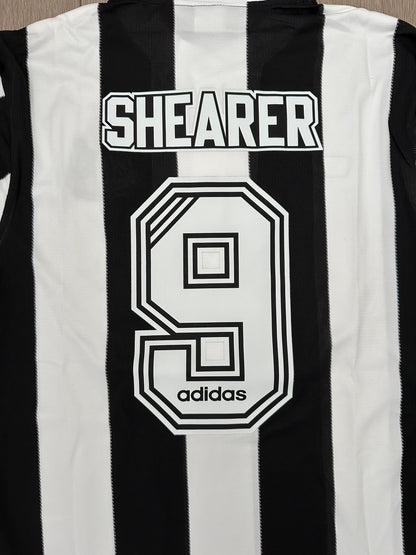 Newcastle Retro Jersey 95/97 Home Black White – Alan Shearer #9 – Long Sleeve – Men’s