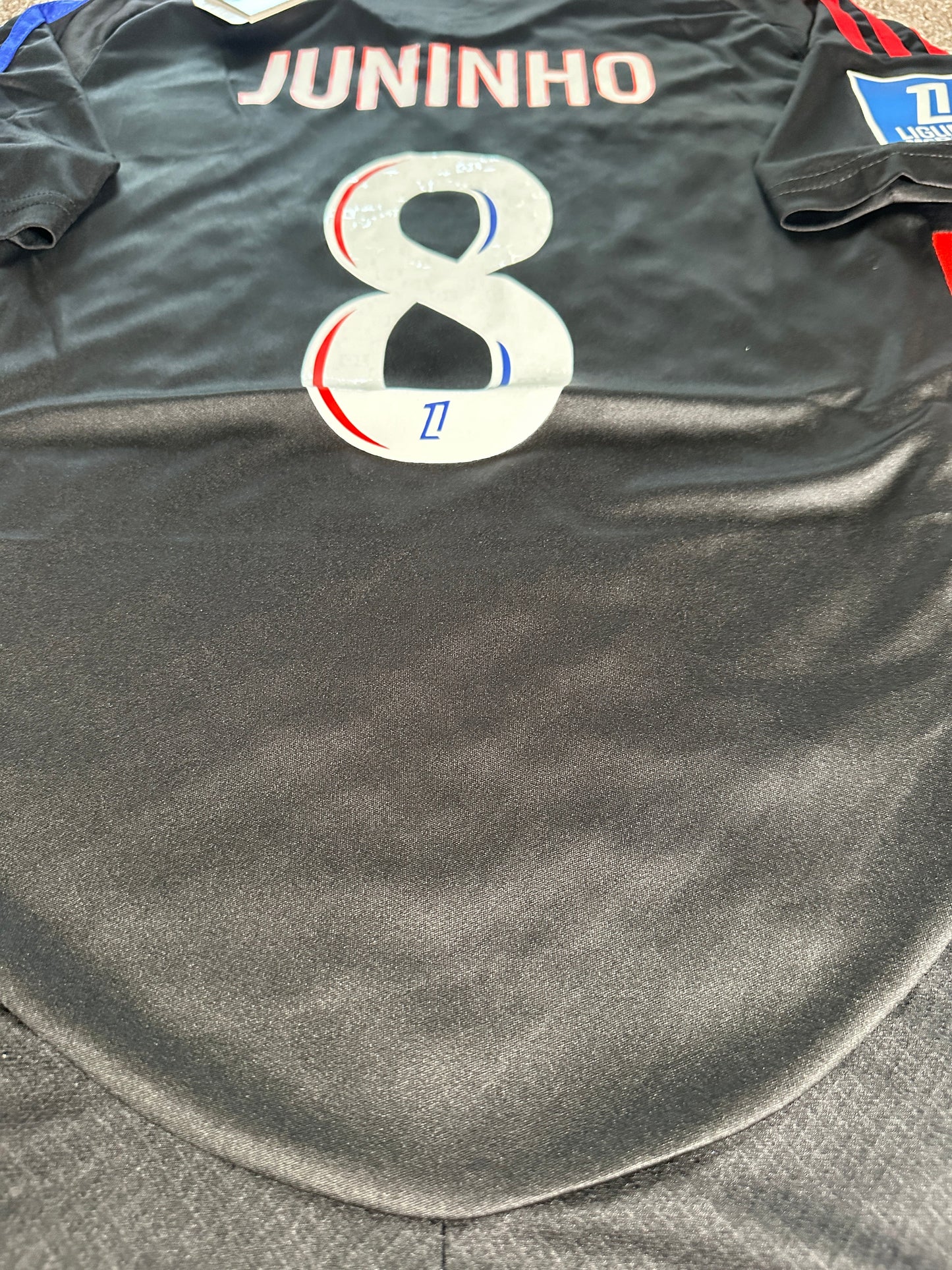 Lyon 2024/25 Juninho #8 Black Away Jersey Men size