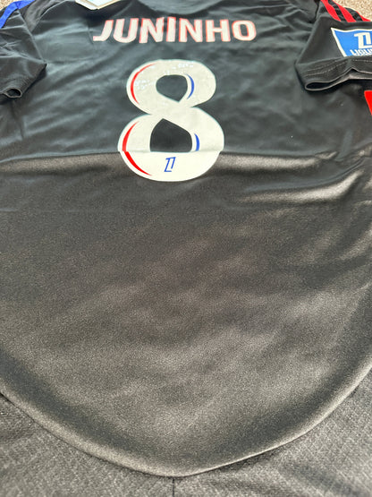 Lyon 2024/25 Juninho #8 Black Away Jersey Men size