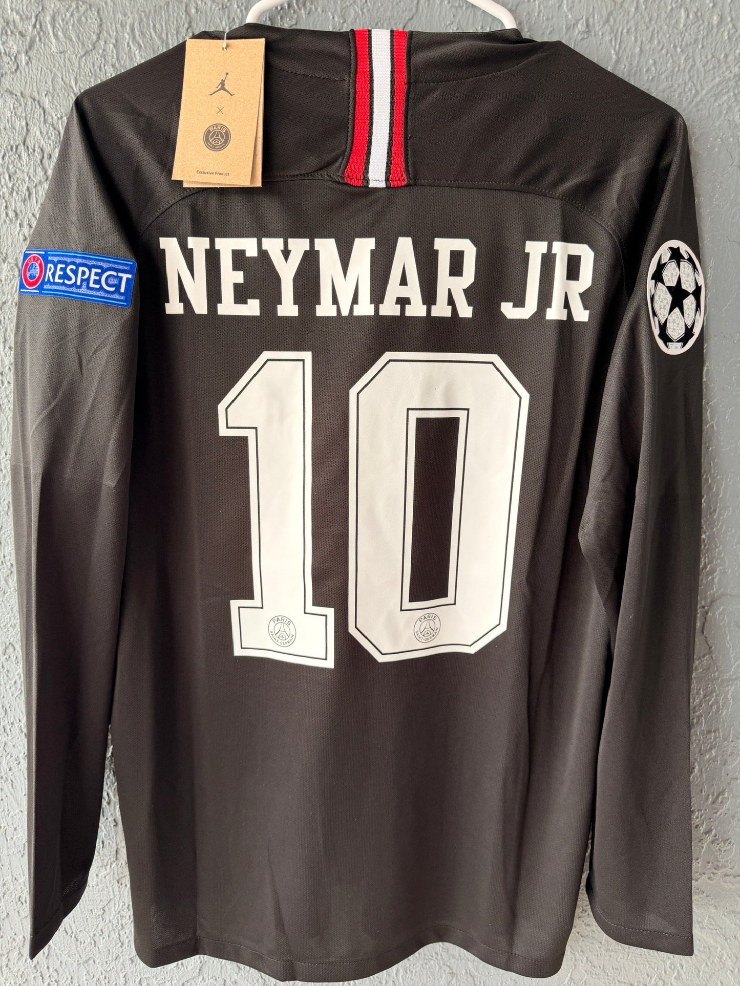 PSG Neymar Jr #10 2018/19 Black Long Sleeve Soccer Jersey Men