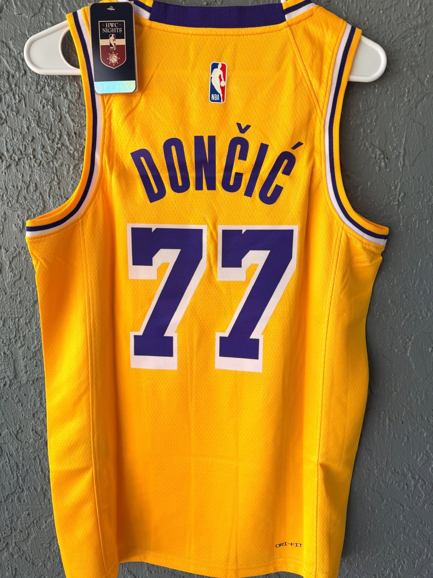 Los Angeles Luka Doncic #77 Yellow Basketball Jersey Men