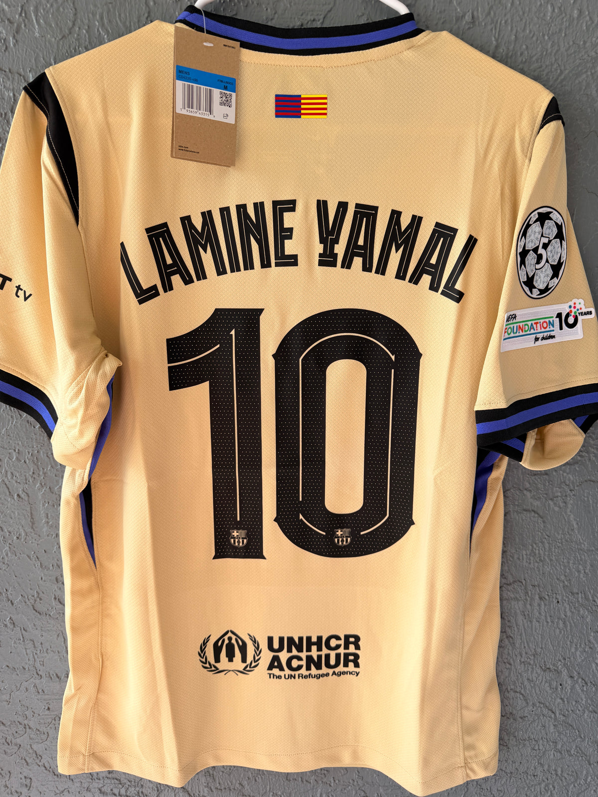 Barcelona Lamine Yamal #10 2025/26 Away Beige Soccer Jersey Men Size M Deal