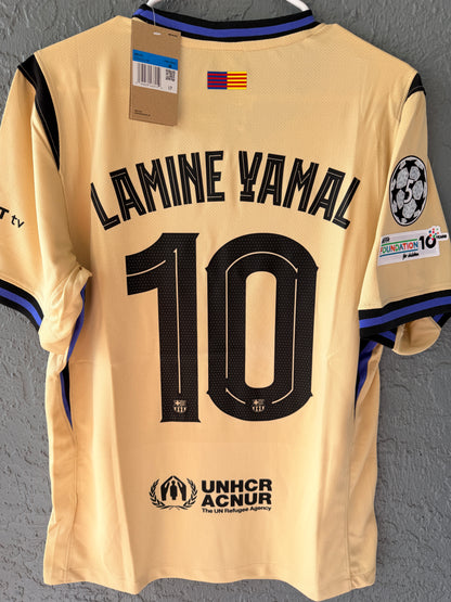 Barcelona Lamine Yamal #10 2025/26 Away Beige Soccer Jersey Men Size M Deal