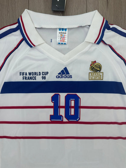 Zidane Zinedine #10 France Away White 1998 Soccer Jersey Regular Men’s size