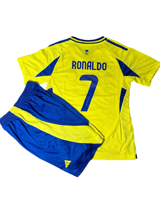 Al Nassr Cristiano Ronaldo #7 Yellow Soccer Jersey Kids Youth Size 18 Deal