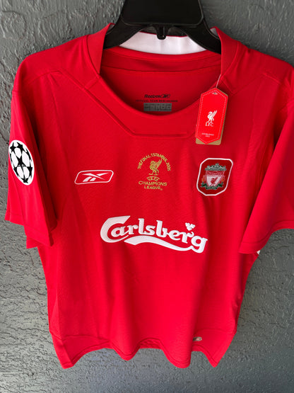 Liverpool Xabi Alonso 2005 Final Red Home Retro Soccer Jersey Men