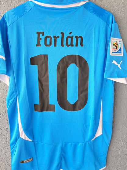 Uruguay Diego Forlan #10 2010 Home Blue Retro Soccer Jersey Men