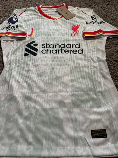 Liverpool Mohamed Salah #11 2024/25 Away White Soccer Jersey Men Size S Deal
