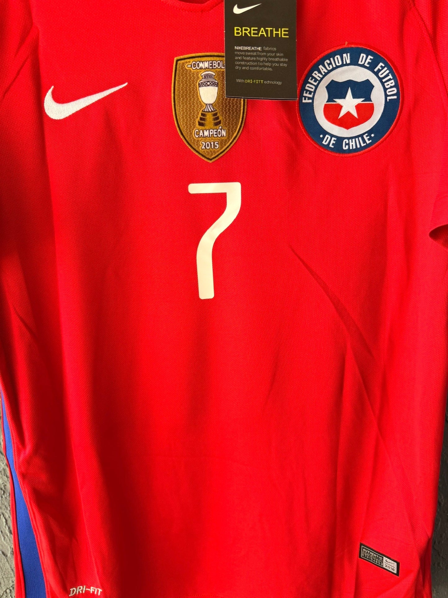 Chile Soccer Jersey 2016 Final Home Red – Alexis Sanchez – Men’s