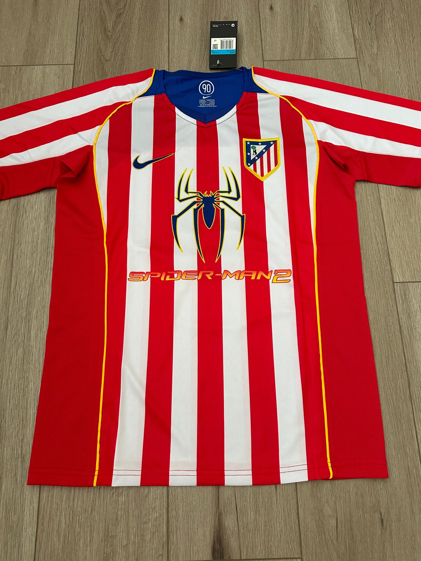 Atletico Madrid 2004/05 Home Retro Soccer Jersey – Fernando Torres #9 – Spider Man – Men’s