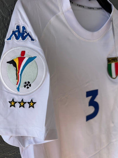 Italy 2000 Euro Away Retro Soccer Jersey – Paolo Maldini #3 – White – Men’s