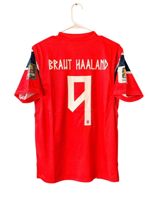 Norway Erling Haaland #9 2026 World Cup Home Red Soccer Jersey Men