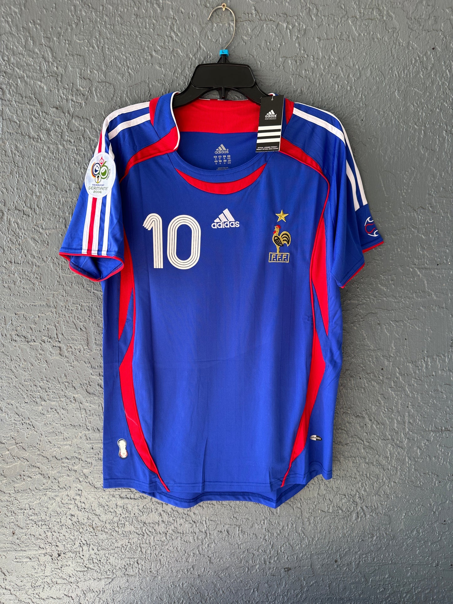 France Retro Jersey 2006 World Cup Final Home Blue – Zidane #10 – Men’s