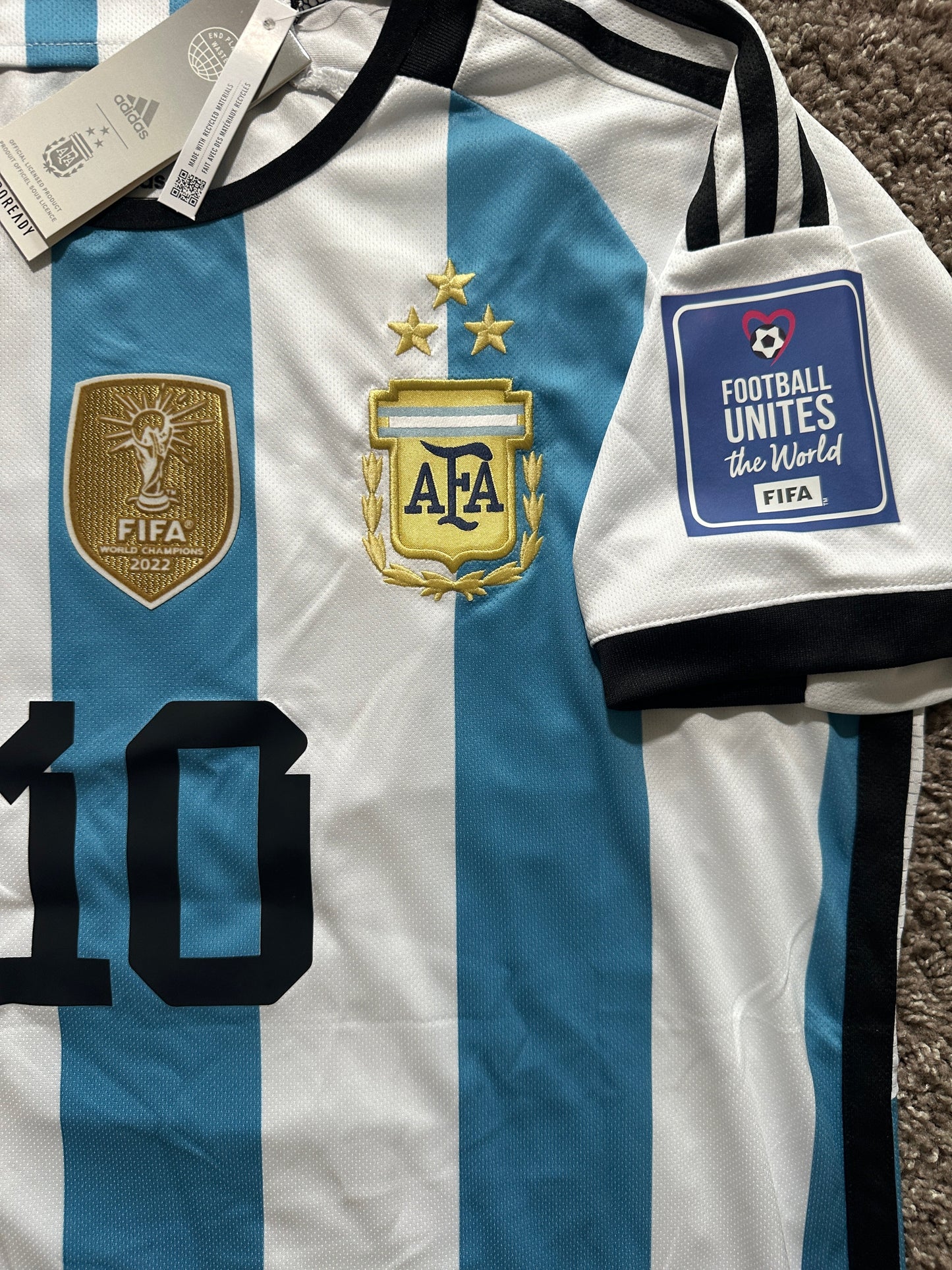 Argentina Messi #10 2022 Home Soccer Jersey Men
