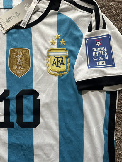 Argentina Messi #10 2022 Home Soccer Jersey Men