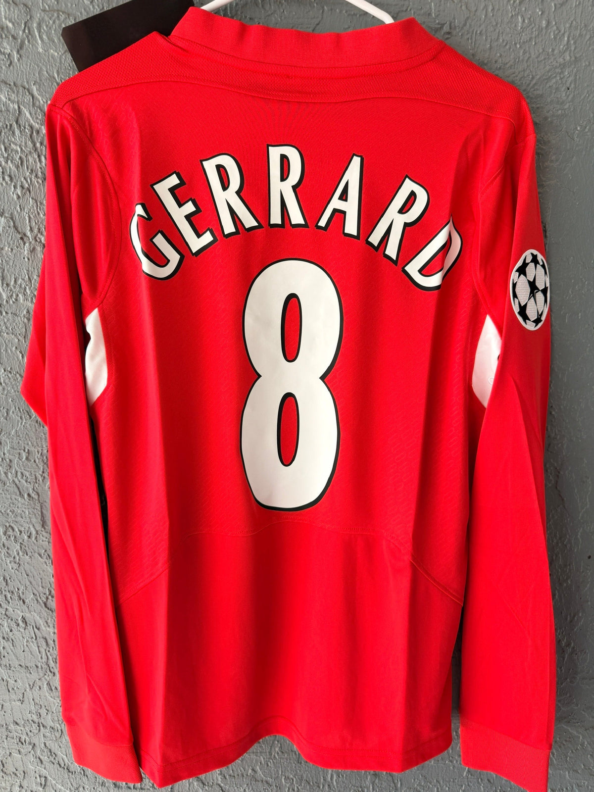 Liverpool Steven Gerrard #8 2005 Istanbul Final Red Long Sleeve Retro Soccer Jersey Men Size S Deal