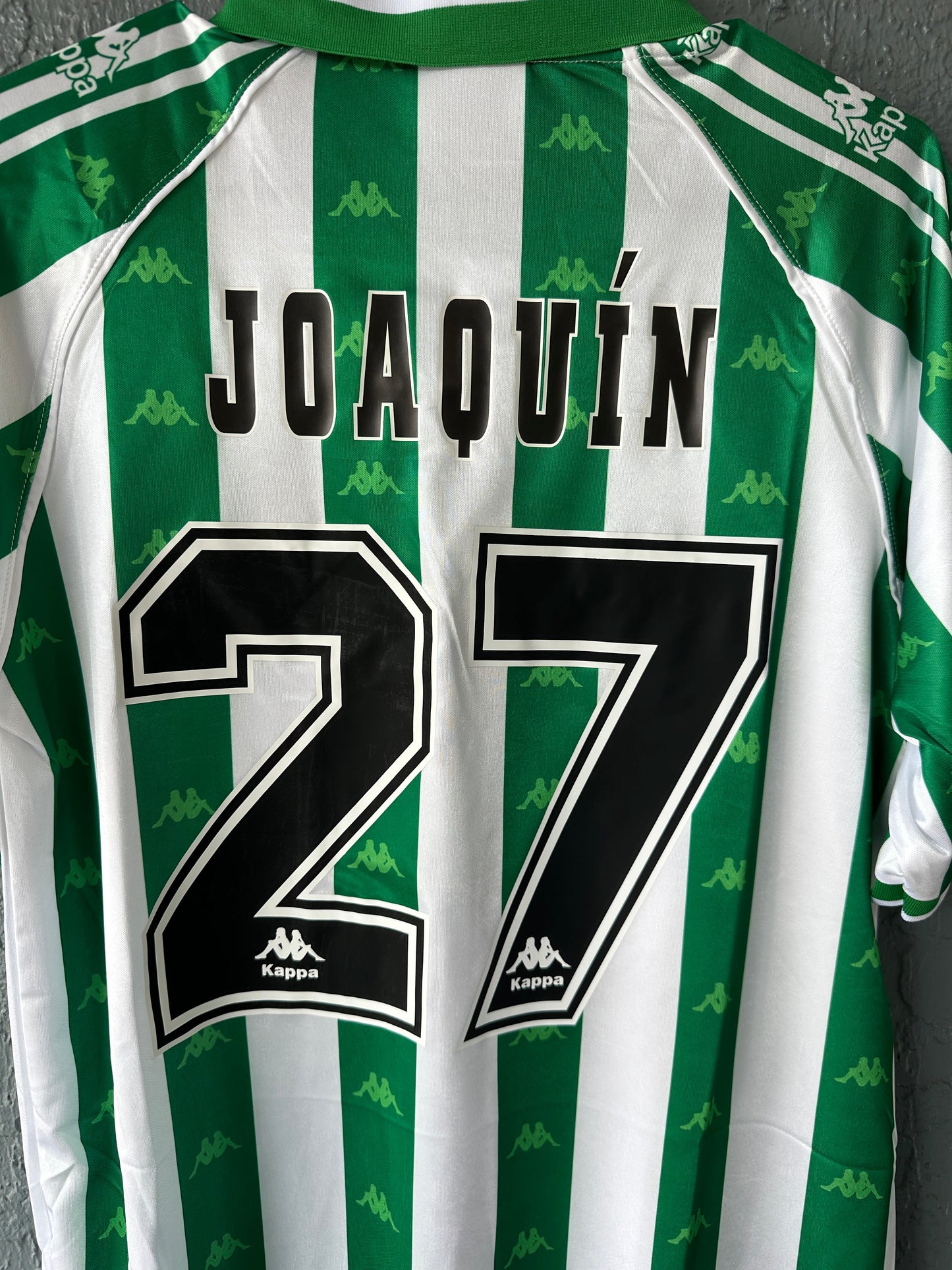 Real Betis Joaquin #27 Retro Soccer Jersey Home Green 95/97 Men size Shirt