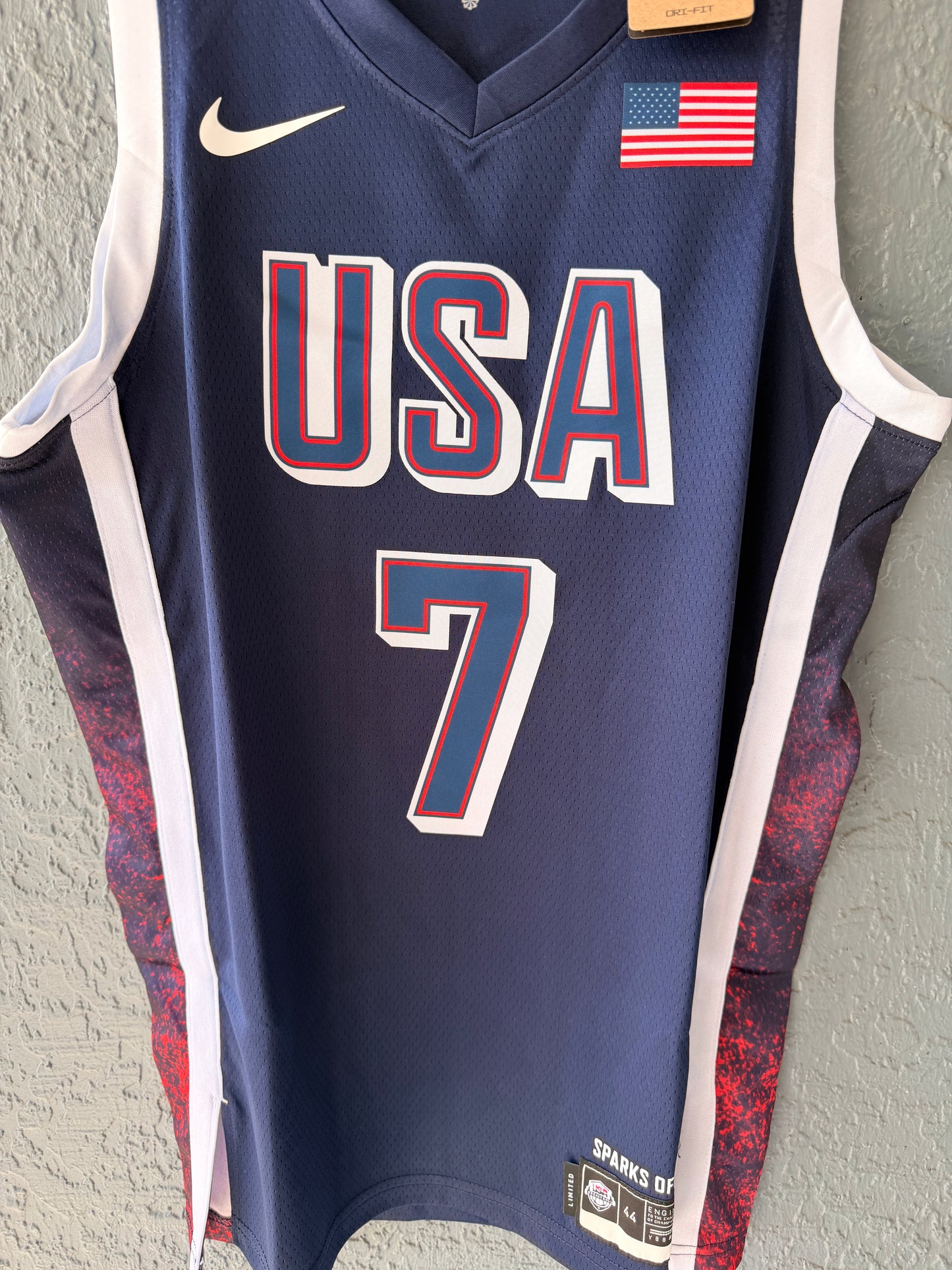 USA Basketball Kevin Durant #7 2024 Olympic Blue Jersey Men