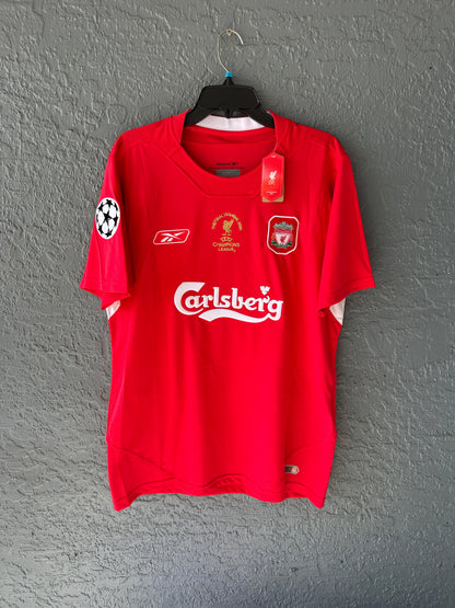 Liverpool Xabi Alonso 2005 Final Red Home Retro Soccer Jersey Men