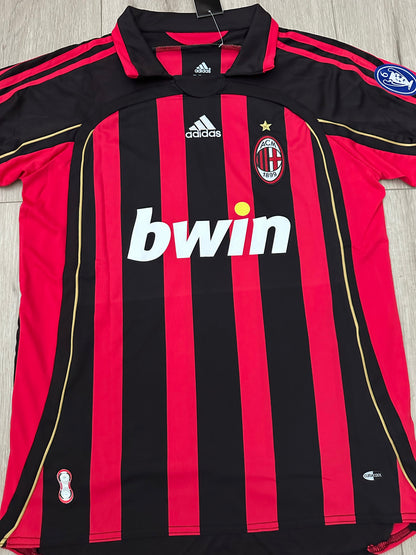 Milan Kaka 22 Retro 06-07 Home Soccer Jersey Home Red Black Men