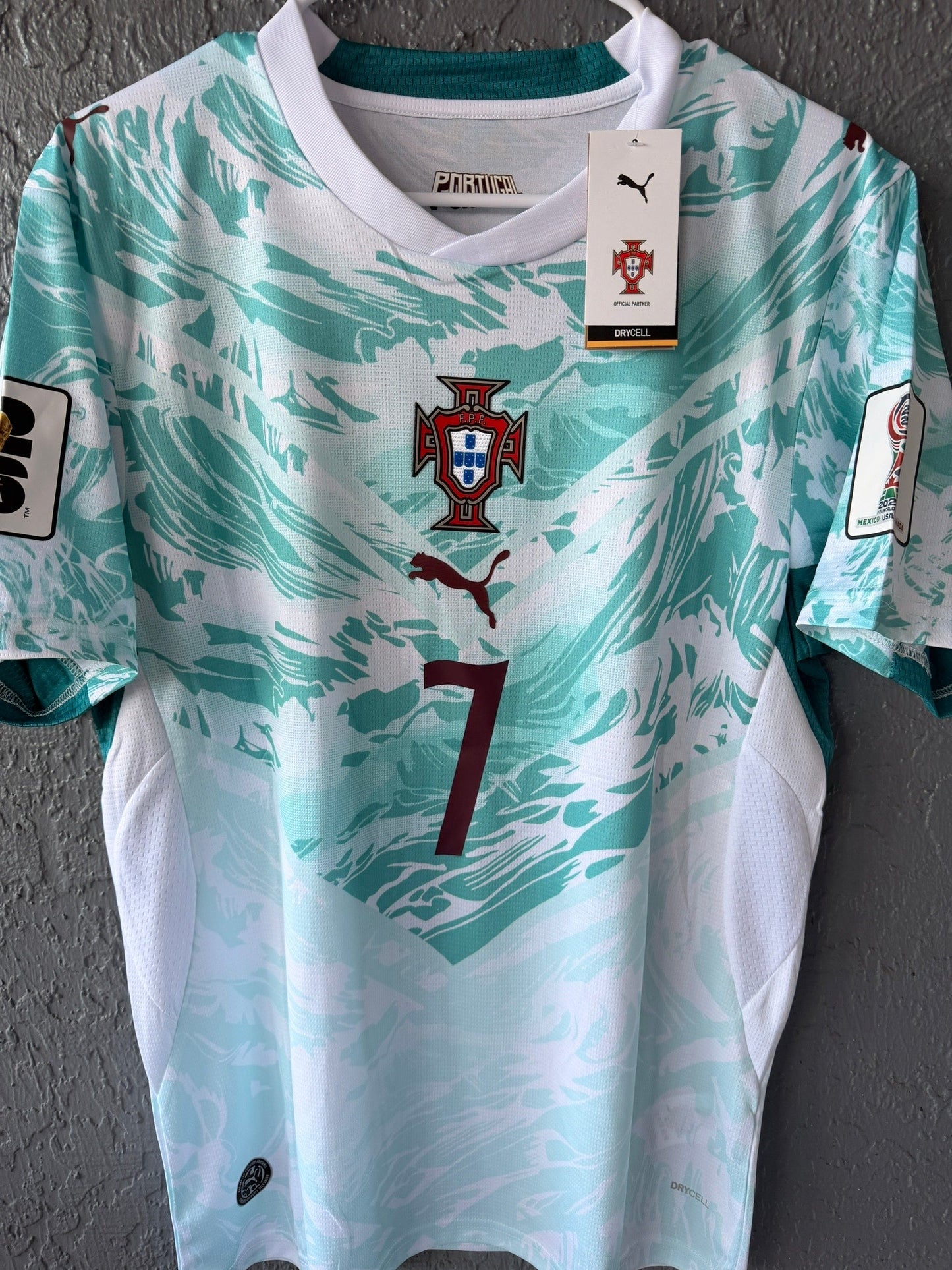 Portugal Ronaldo #7 2026 Green Away Soccer Jersey Men Size