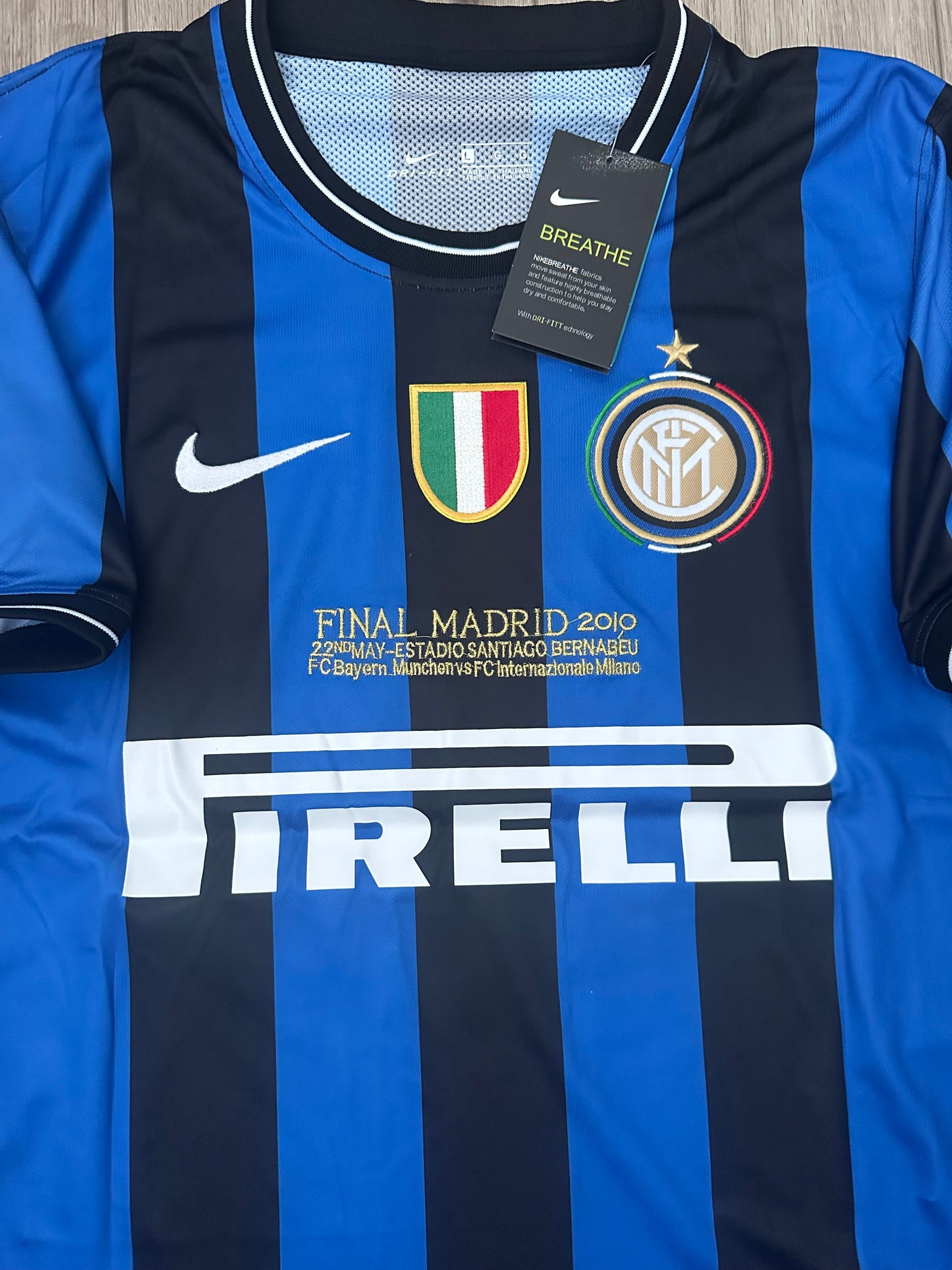 Inter Milan 09/10 Final UCL Javier Zanetti #4 Home Nerazzurr Retro Soccer Jersey