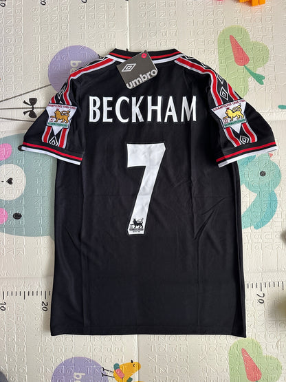 Manchester United Beckham Retro Soccer Jersey Black 1999