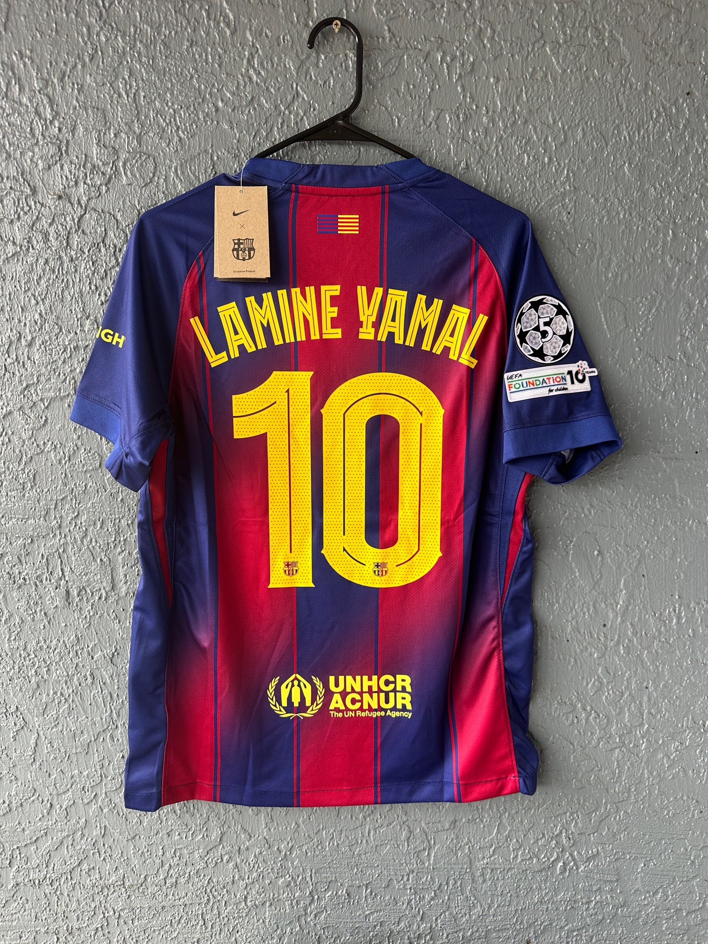 Barcelona Lamine Yamal #10 2025/26 Home Red Blue Soccer Jersey Men