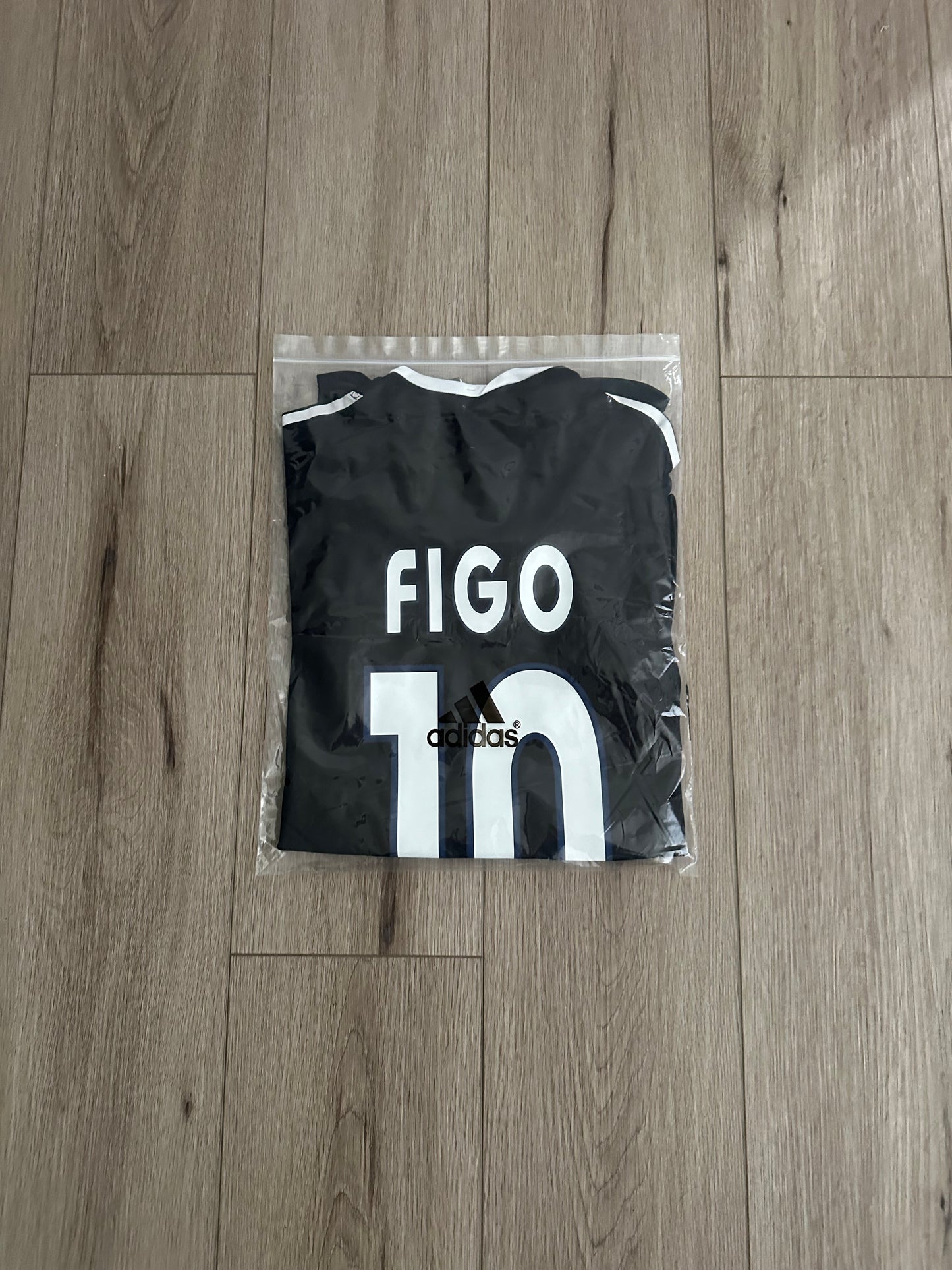 Real Madrid Luis Figo #10 2004/05 Black Away Retro Soccer Jersey Men