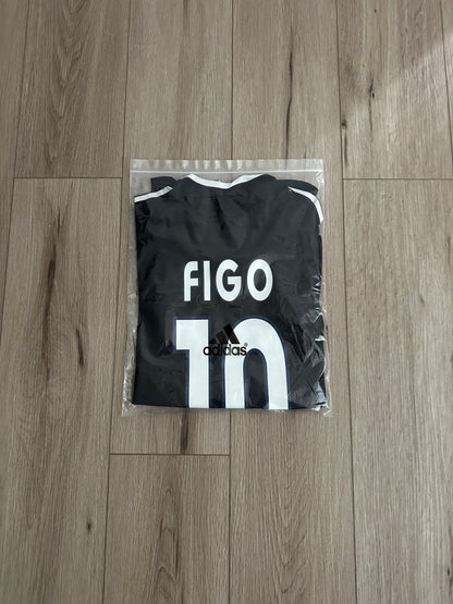 Real Madrid Luis Figo #10 2004/05 Black Away Retro Soccer Jersey Men