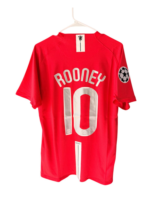 Manchester United Wayne Rooney #10 Retro Soccer Jersey Red Home UCL Final Men