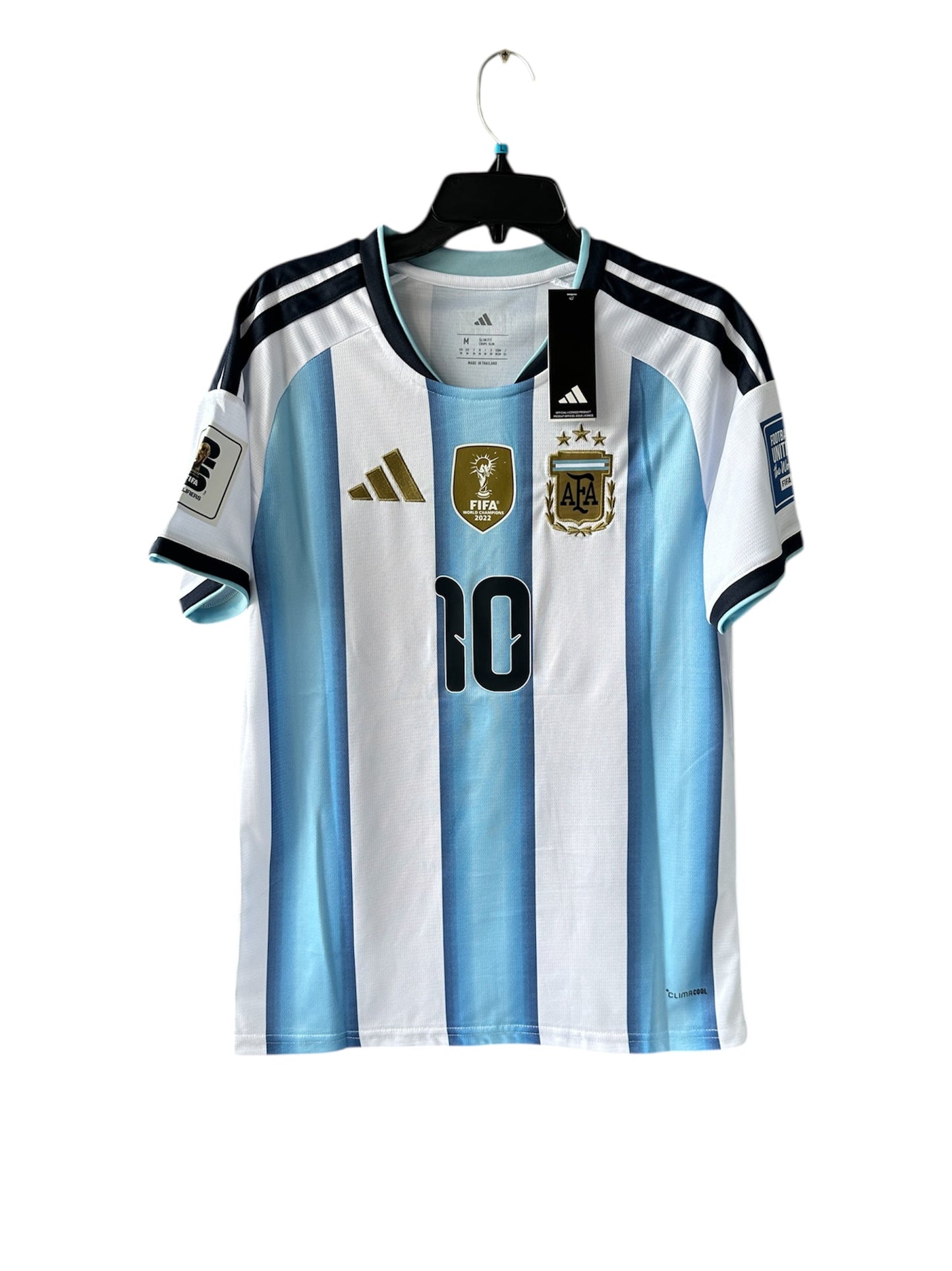 Argentina Lionel Messi 2026 World Cup Home Soccer Jersey Blue White Men