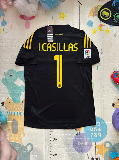 Real Madrid 2011/12 Away Retro Soccer Jersey – Iker Casillas #1 – Black – Men’s