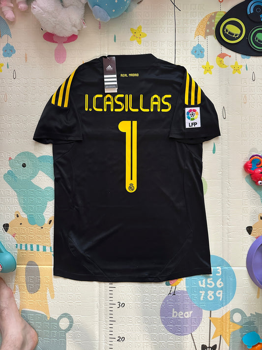 Real Madrid 2011/12 Away Retro Soccer Jersey – Iker Casillas #1 – Black – Men’s