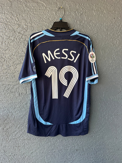 Argentina Lionel Messi #19 2006 World Cup Away Blue Retro Soccer Jersey Men
