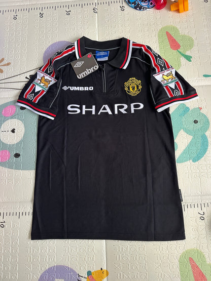 Manchester United Beckham Retro Soccer Jersey Black 1999