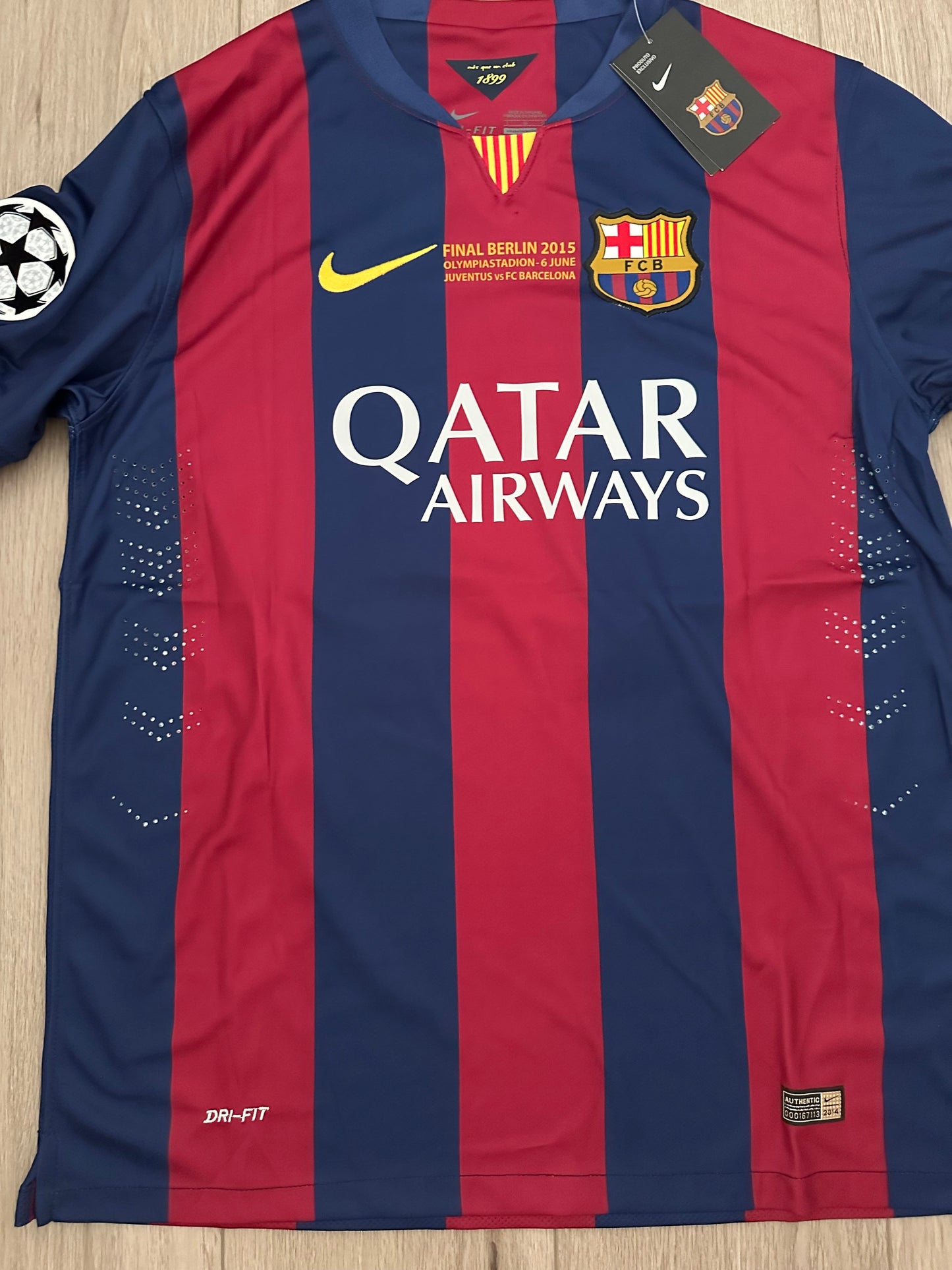 Soccer Jersey Barcelona 2015 Final UEFA Neymar Jr #11  Regular Size Blaugrana