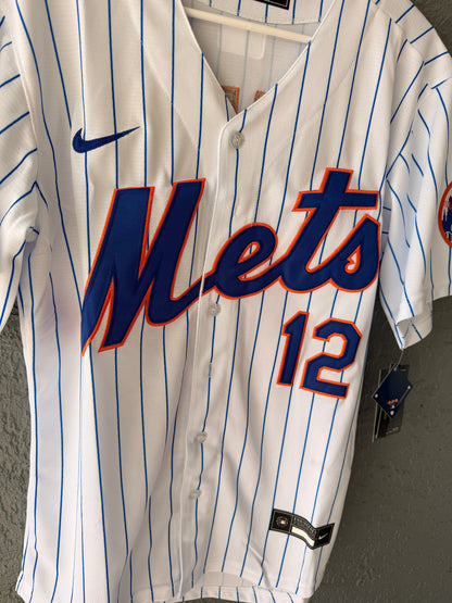New York Mets Francisco Lindor Baseball Jersey Home White Men Size