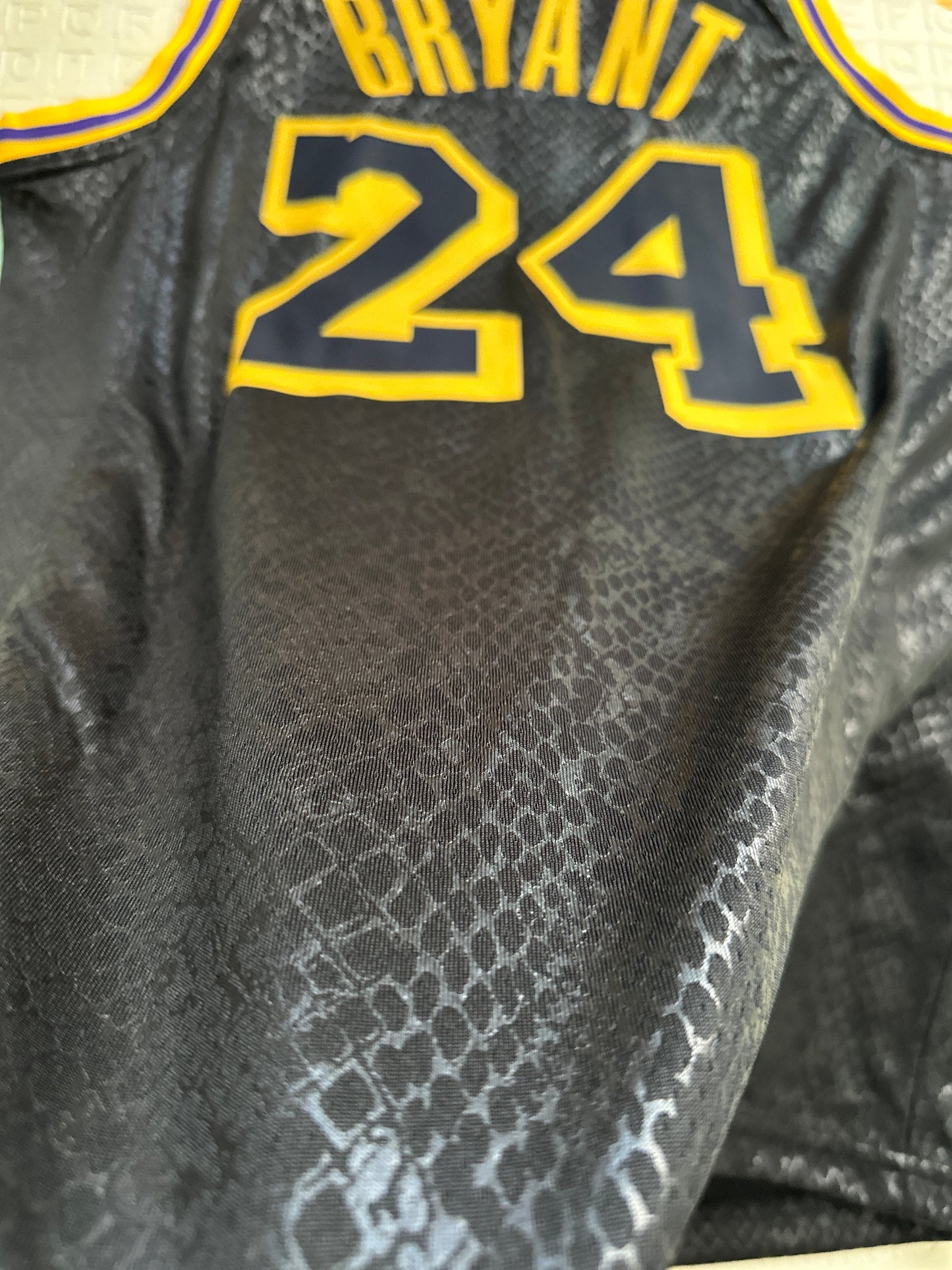 Los Angeles Kobe Bryant #24 Black Gold Basketball Jersey Men Size