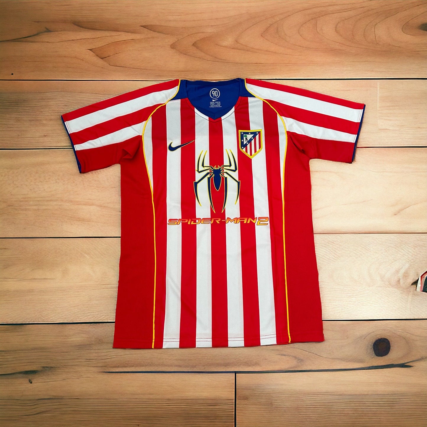 Atletico Madrid 2004/05 Home Retro Soccer Jersey – Fernando Torres #9 – Spider Man – Men’s