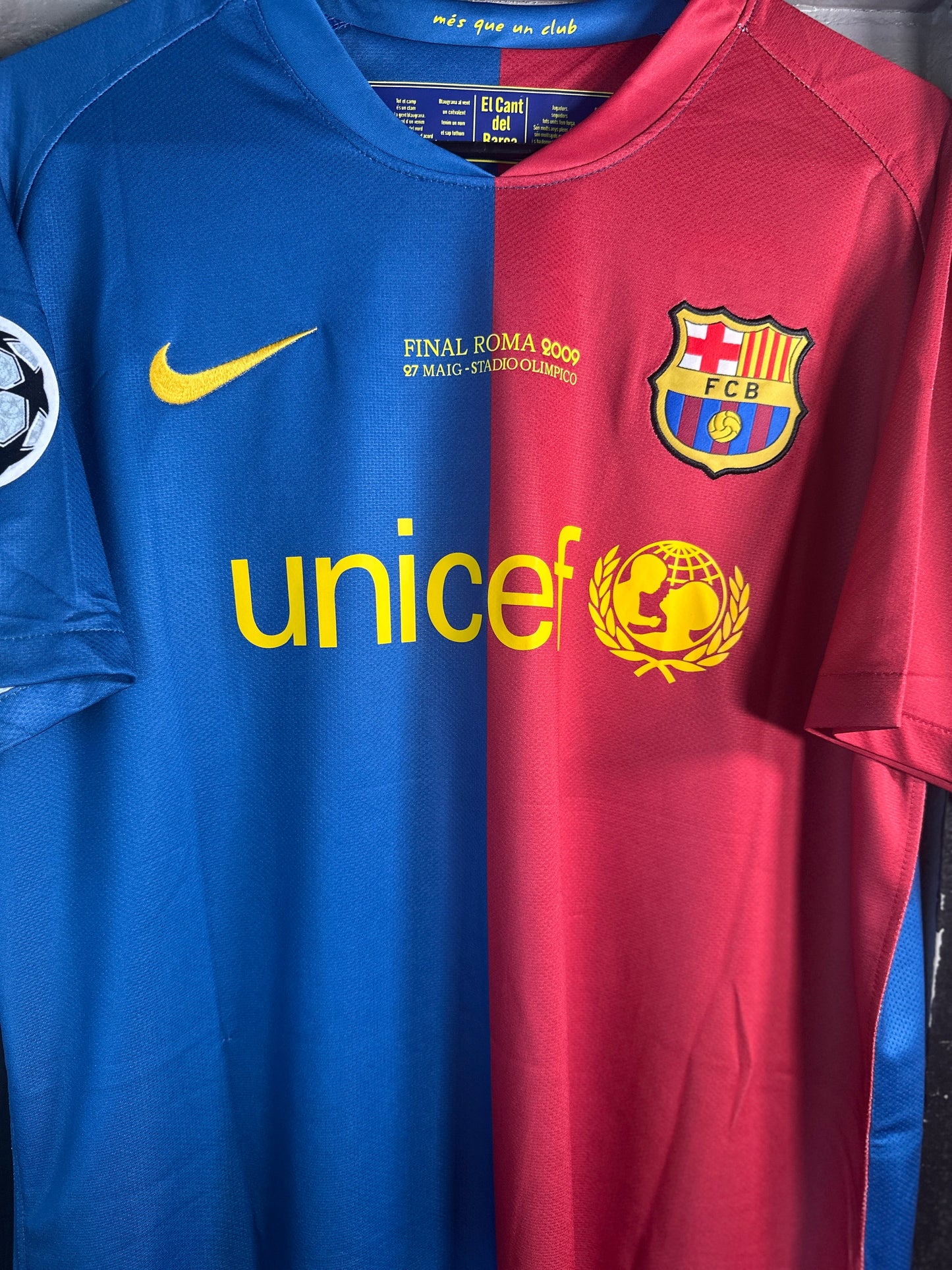 Barcelona Soccer Jersey Lionel Messi #10 Final UCL 2009 Home Regular Men Size