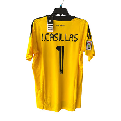 Real Madrid 2011/12 Home Retro Soccer Jersey – Iker Casillas #1 – Yellow – Men’s
