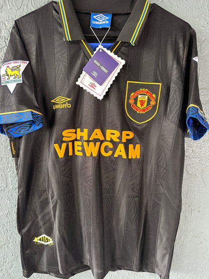 Manchester United Ryan Ryan Giggs #11 Black Away Retro Soccer Jersey 93/94 Men