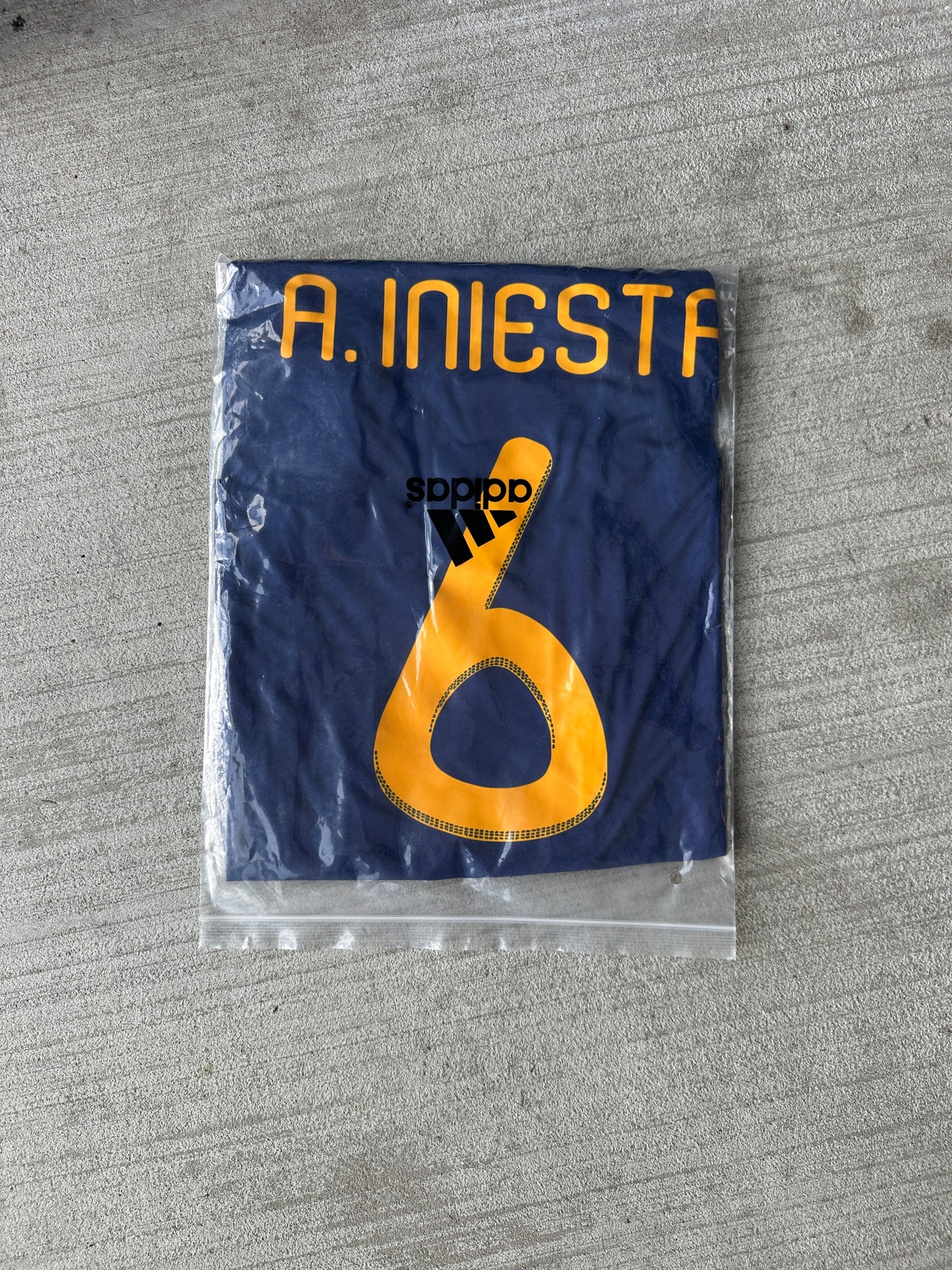 Spain Andres Iniesta 2010 Soccer Jersey Final Fifa World Cup Blue Size Men Shirt