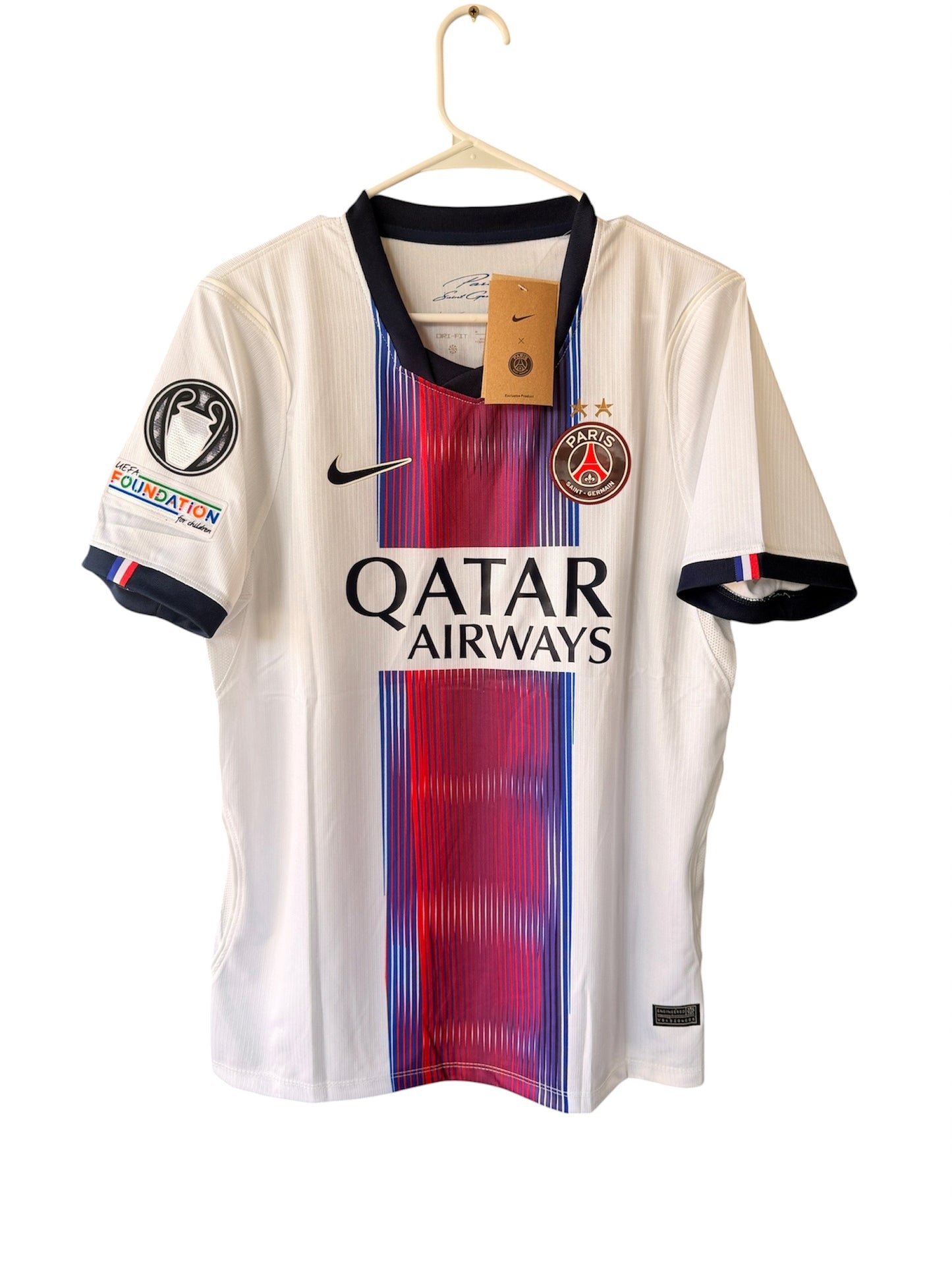 PSG Doue #14 2026/27 Away White Soccer Jersey Champions Men Size