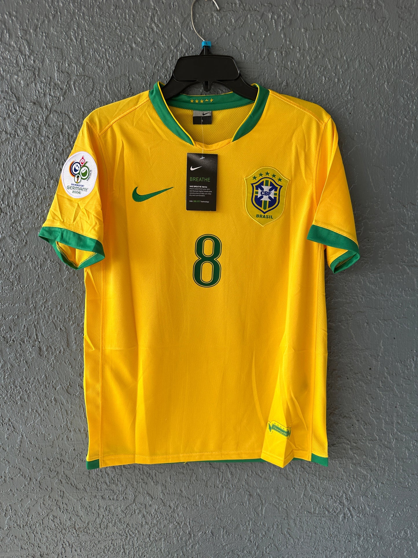 Brazil Soccer Jersey 2006 World Cup Home Yellow – Kaka #8 – Men’s