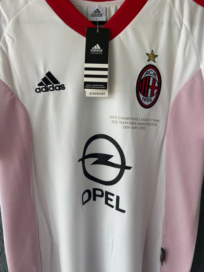 Milan 2003 UCL Final Andriy Shevchenko #7 Away Soccer Jersey White Men Team Size