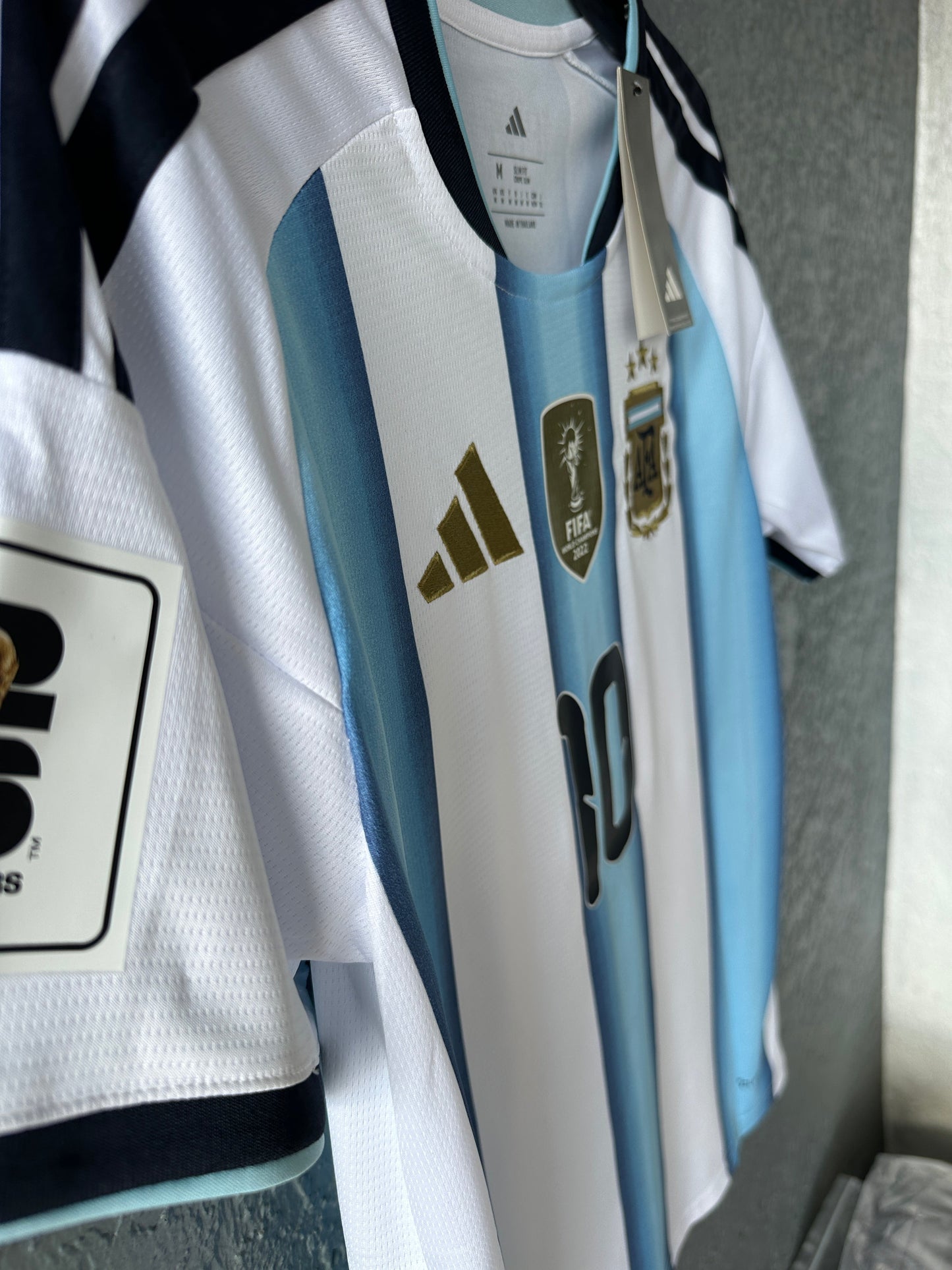 Argentina Lionel Messi 2026 World Cup Home Soccer Jersey Blue White Men