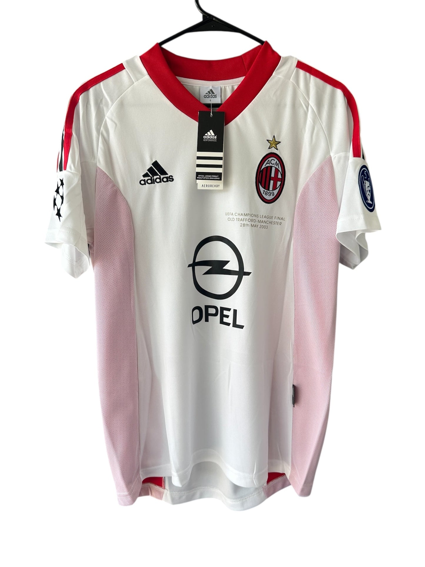 Milan 2003 UCL Final Andriy Shevchenko #7 Away Soccer Jersey White Men Team Size